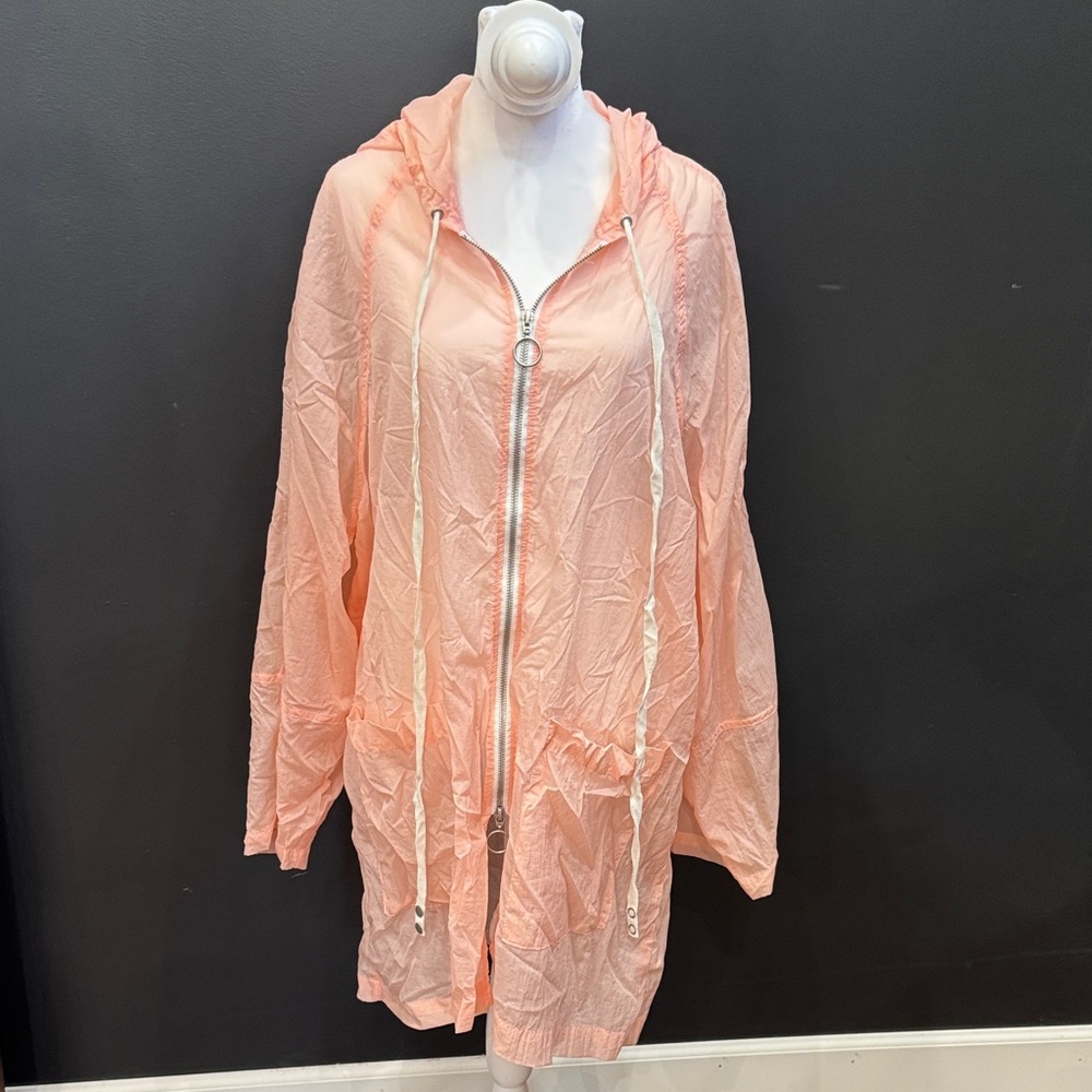 Free People Coral Hooded Swim Cover-Up